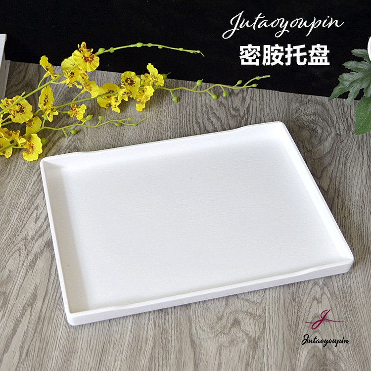 Khay Nhựa Melamine Giả Gỗ Hình Chữ Nhật Chống Trượt Tiện Dụng