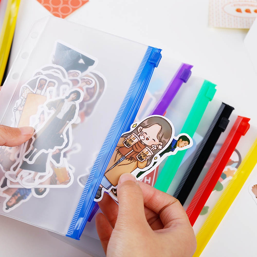 Bìa Kẹp Hồ Sơ A5 A6 Bằng PVC Chống Thấm Nước Nhiều Màu Sắc