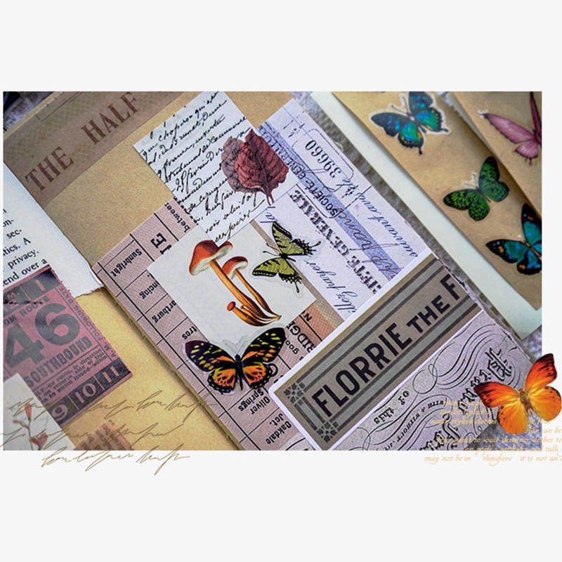 Set 40 Miếng Dán Hình Bướm Sống Động Dùng Trang Trí Thủ Công DIY