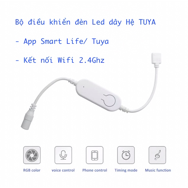 Bộ đèn Led dây 5M RGB 5050 DIY, Hệ Tuya, kết nối WIFI hoặc ZIGBEE 3.0