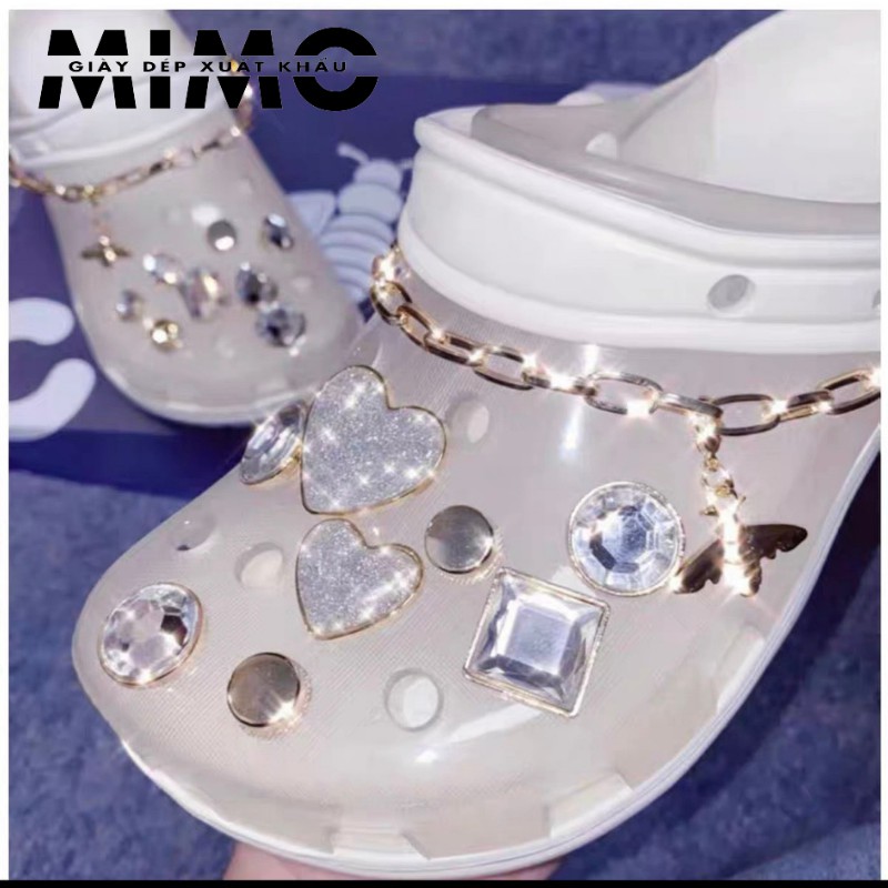 [HOT] Sục nữ, dép cross đính đá đế cao, sục cross đính kèm 16 jibit siêu sang chảnh cho chị em