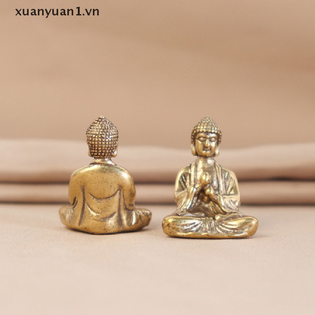 Xuan Tượng Phật Sakyamuni Mini Bằng Đồng Nguyên Khối Trang Trí Tiểu Cảnh