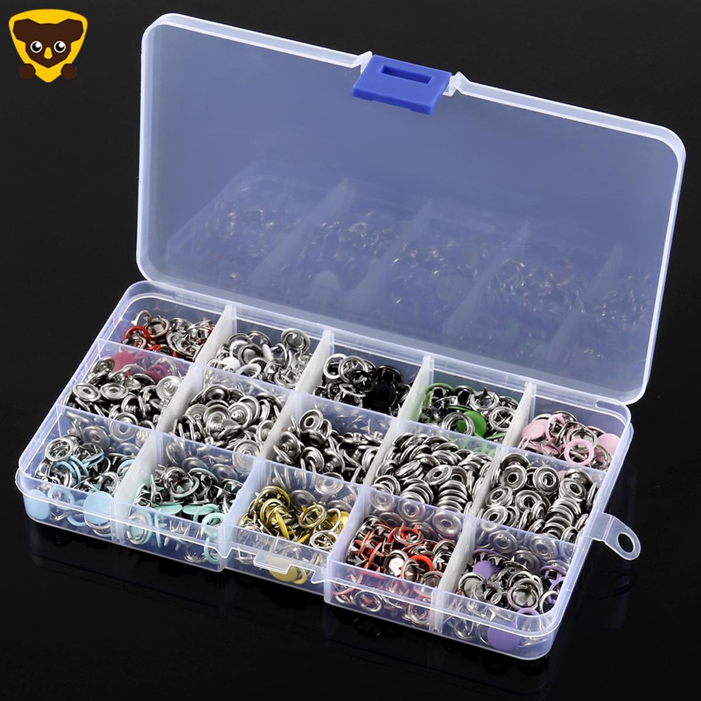 Bộ 200 Đinh Tán 10 Màu Bằng Kim Loại Và Cứng Kèm Kìm Áp Suất C5936