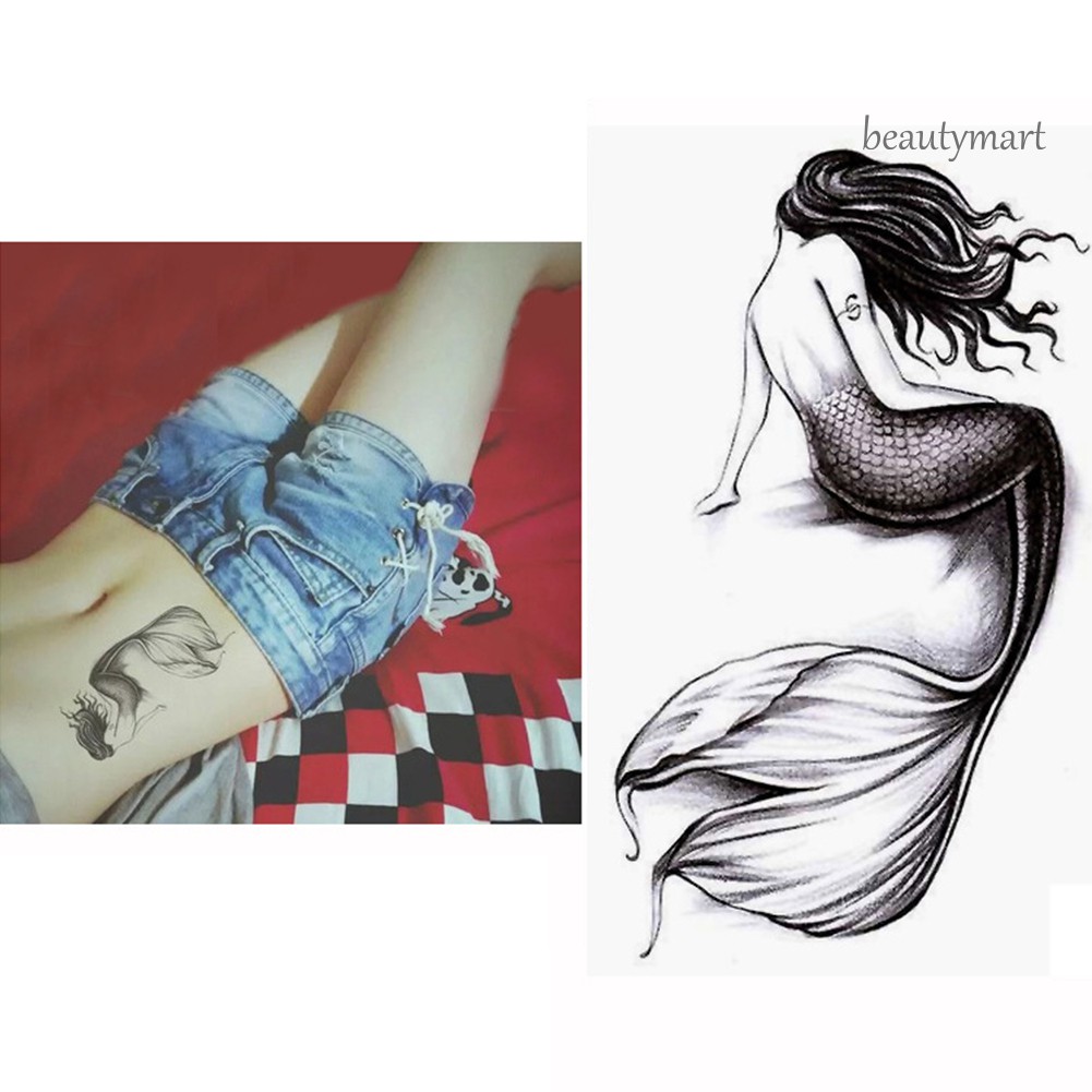 [Hàng mới về] Hình xăm dán tạm thời thiết kế hình nàng tiên cá kháng nước cá tính