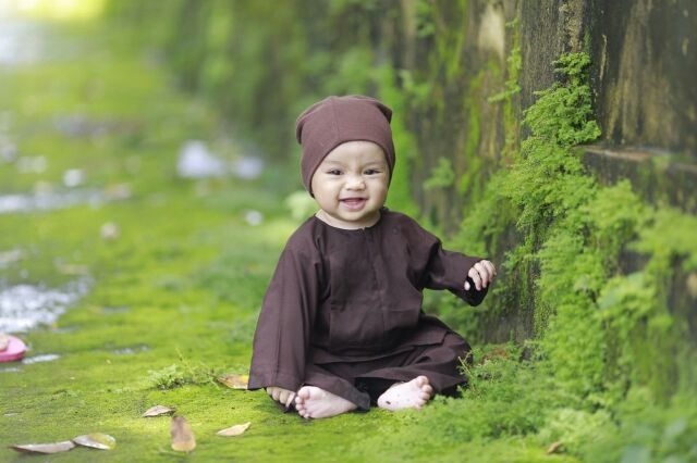 Đồ lam đi chùa cho bé