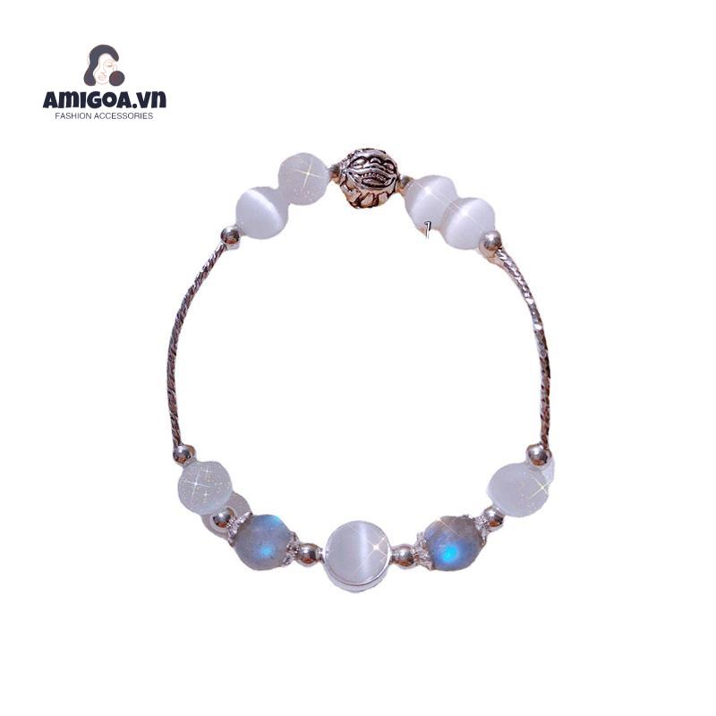 ✨✨Vòng Tay Đá Mặt Trăng Pha Lê Cho Cặp Đôi / Bạn Thân Phong Cách Pixiu Cổ Điển