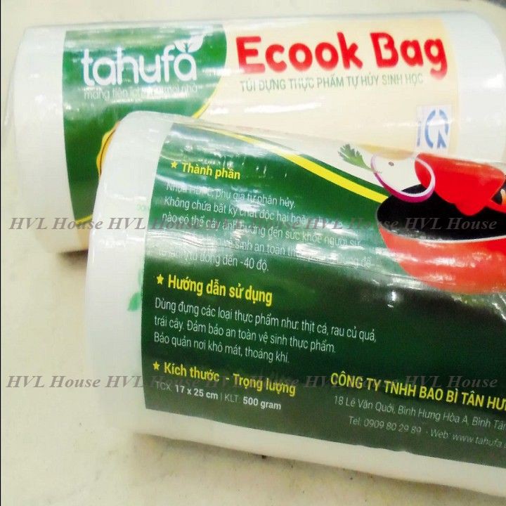 Túi bọc thực phẩm, cuộn túi đựng thực phẩm EcookBag tự phân huỷ, KT 20x30, 250g - LOKING