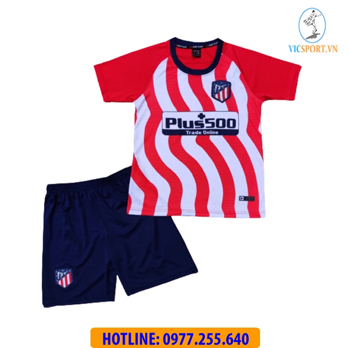 Áo Bóng Đá Trẻ Em, Quần Áo Đá Banh CLB  Atlectico Sọc Mới Nhất - Vicsport
