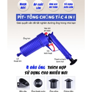 PÍT TÔNG CHỐNG TẮC 4 TRONG 1 CAO CẤP