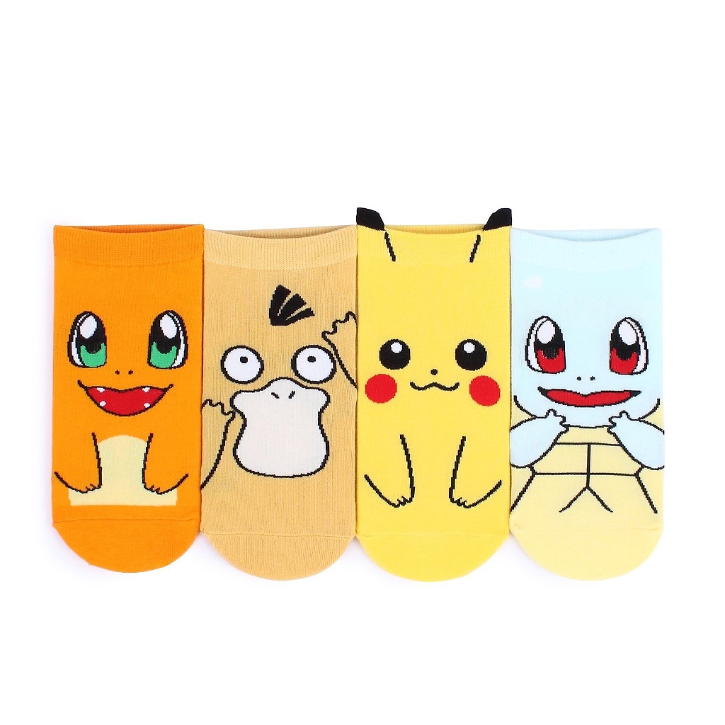 Pokémon🌸Vớ Cotton họa tiết hoạt hình Pikachu phong cách Hàn quốc cho cặp đôi