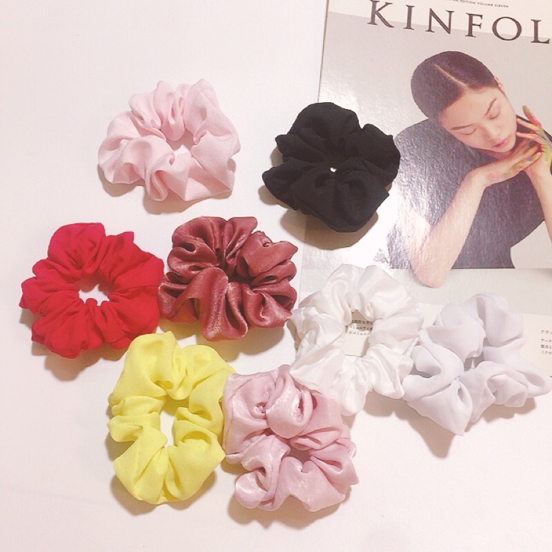 Cột tóc vải scrunchies voan nhiều màu ( giá cực rẻ )