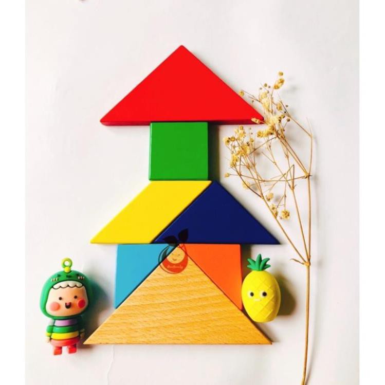 [SIÊU TRÍ TUỆ] Đồ Chơi Xếp Hình, Xếp Gạch Trí Tuệ Tangram Bằng Gỗ - BEOSMART- Nhỏ gọn, dày 1.2cm, nhiều màu