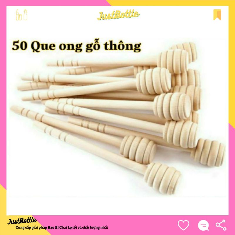 QUE LẤY MẬT ONG/ CÂY KHUẤY MẬT ONG 15cm bằng gỗ thông dùng cho chai lọ hũ đựng mật ong