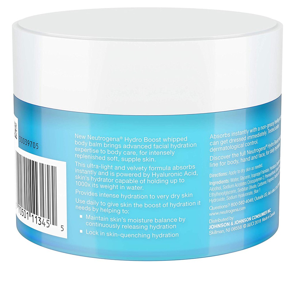 Kem dưỡng ẩm cơ thể Neutrogena Hydro Boost Hydrating Whipped Body Balm 189g (Mỹ)