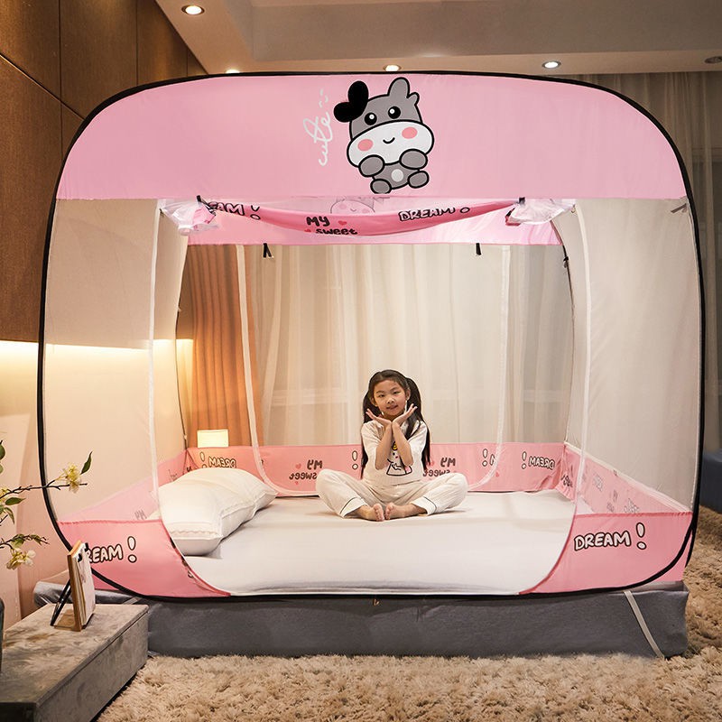 Lưới chống muỗi yurt miễn phí lắp đặt cho trẻ em có thể gấp gọn rơi lều dây kéo Phong cách công chúa