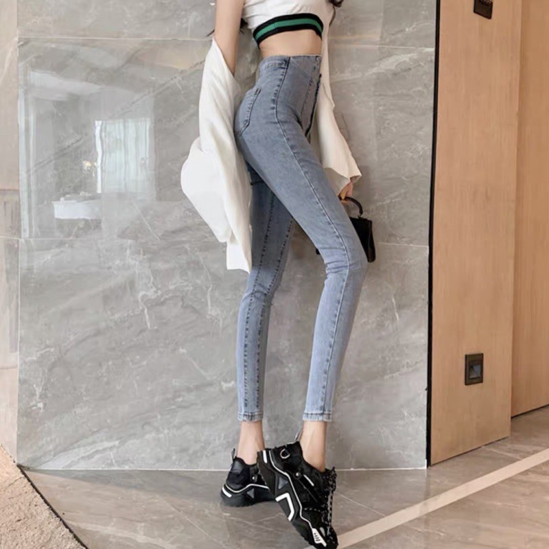 [Mã WASTUP5 giảm 10% tối đa 20K đơn 99K] quần jean ôm cạp siêu cao tua gấu gân giữa 2 khuy | BigBuy360 - bigbuy360.vn