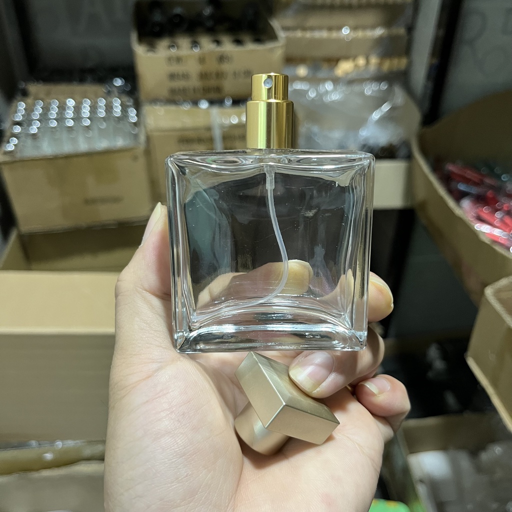Lọ,Chai đựng Nước Hoa Hình Vuông kiểu Essence Dung Tích (25ml-50ml)