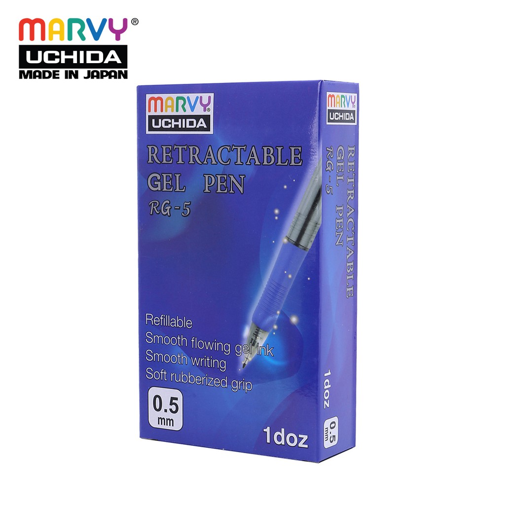 Hộp 12 cây Bút gel bấm Marvy Uchida RG5 ngòi 0.5mm