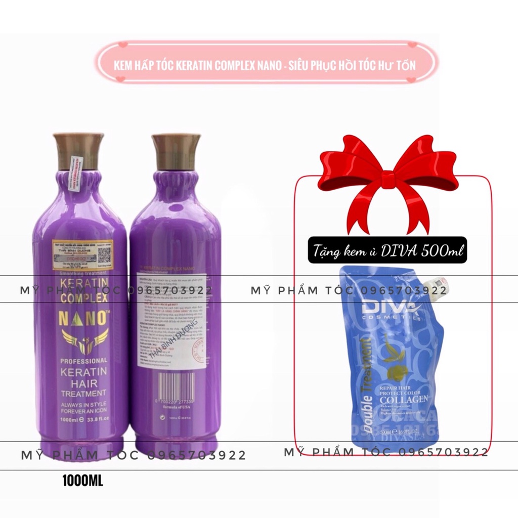 Kem hấp dầu, ủ phục hồi hư tổn Collagen Nano Complex 1000ml - Tặng Kem Ủ