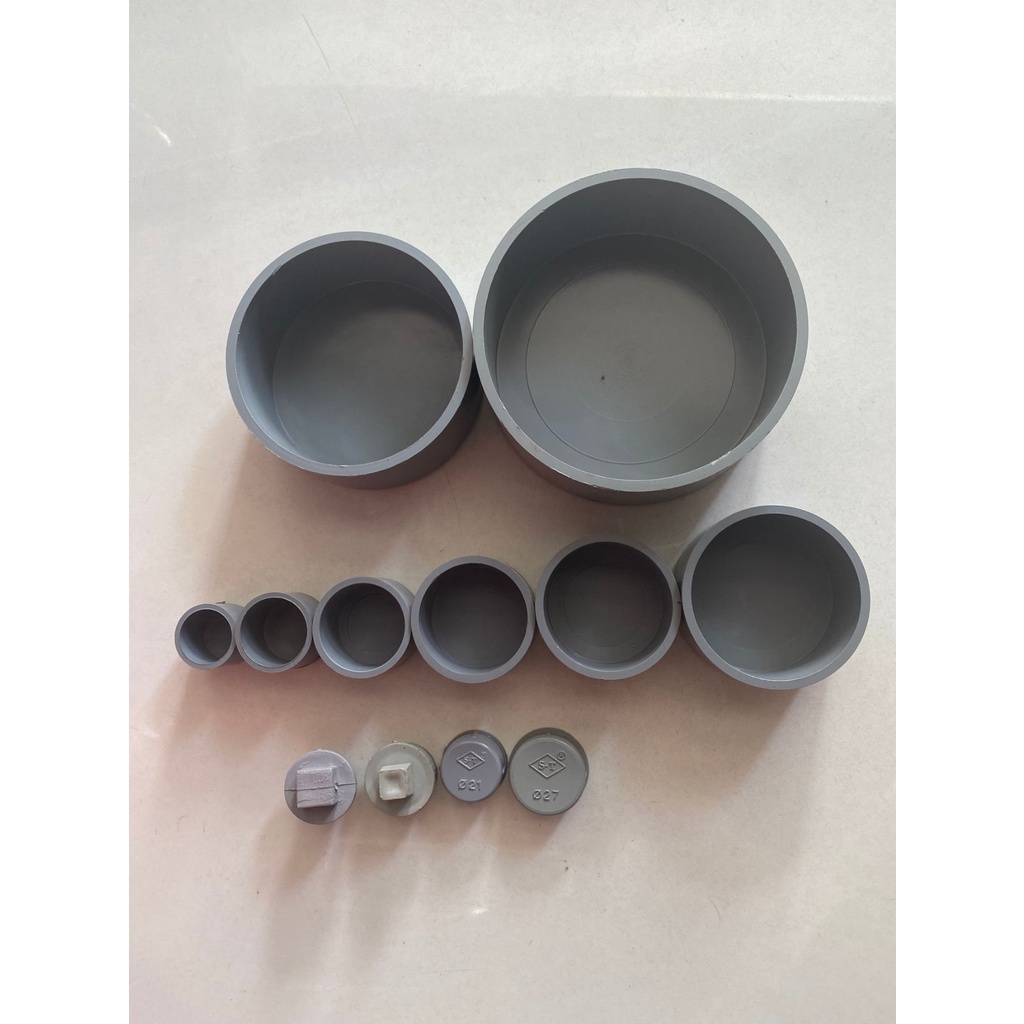 Nắp chụp, nắp bịt trơn ống nước nhựa PVC 21mm-114mm, bịt ren trong, ren ngoài, phụ kiện ống nước