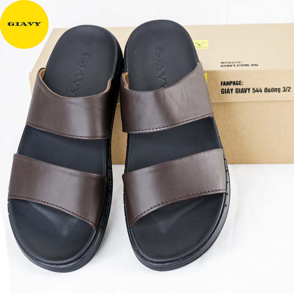 Dép da nam quai nhị thời trang 7086/3 - GIÀY GIAVY