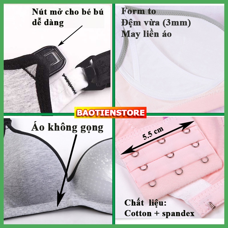 Áo Lót Bầu| ÁO NGỰC CHO CON BÚ| Sau Sinh| Size Lớn| Chống Chảy Xệ| Không Gọng| Đệm Mút Mỏng AN05