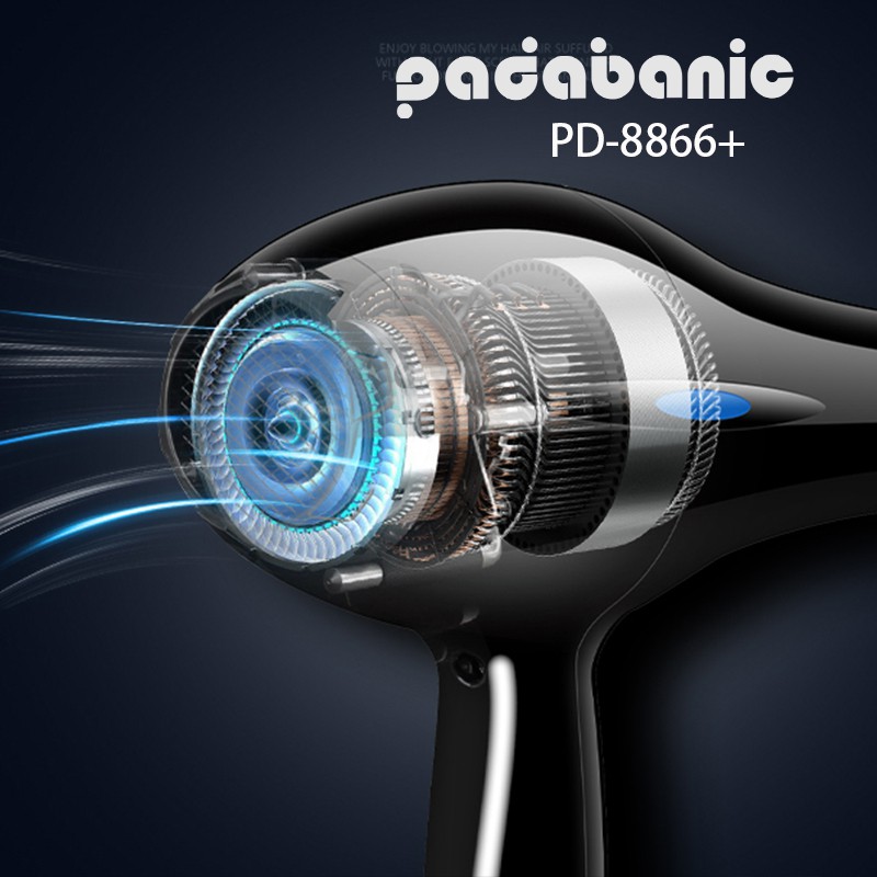 [ĐỜI MỚI] PADABANIC 8866 Blue Máy Sấy Tóc Phát Sáng Xanh Hai Chiều Nóng Lạnh 2200W Siêu Bền