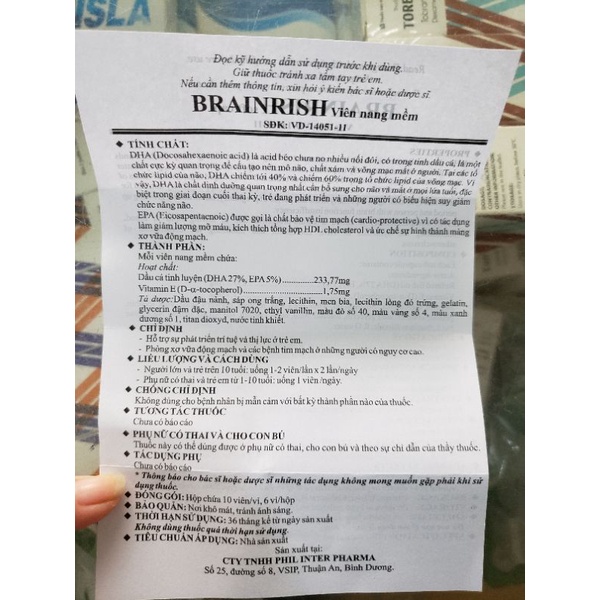 brainrish -   DHA  ( bỗ não bỗ mắt cho trẻ em và người lớn .phụ nữ có thai)