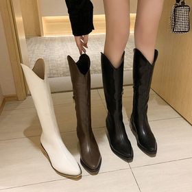 Bốt nữ cổ cao ống xẻ hack dài chân trẻ trung hot trend 2020 2021 / Cowboy boots