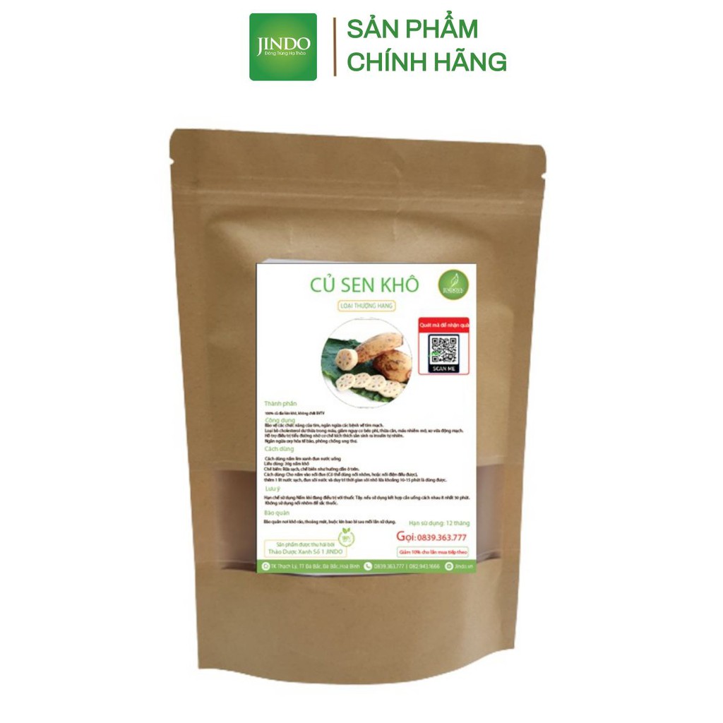 Củ sen khô thượng hạng JINDO 1kg tác dụng hỗ trợ điều trị mất ngủ,điều chỉnh huyến áp, tốt cho tim mạch