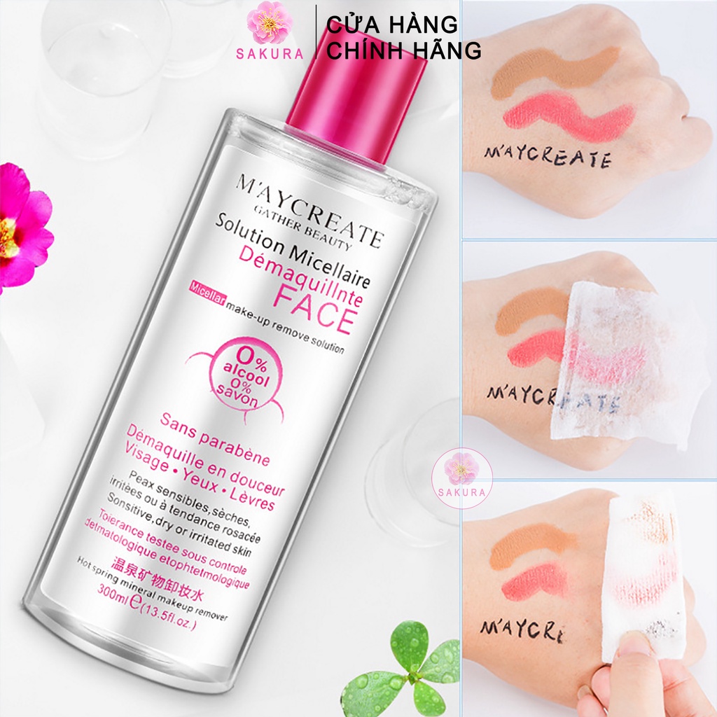 Nước tẩy trang Maycreate Gather Beauty Solution Micellaire Demaquillante Face nội địa trung SAKURA 300ml