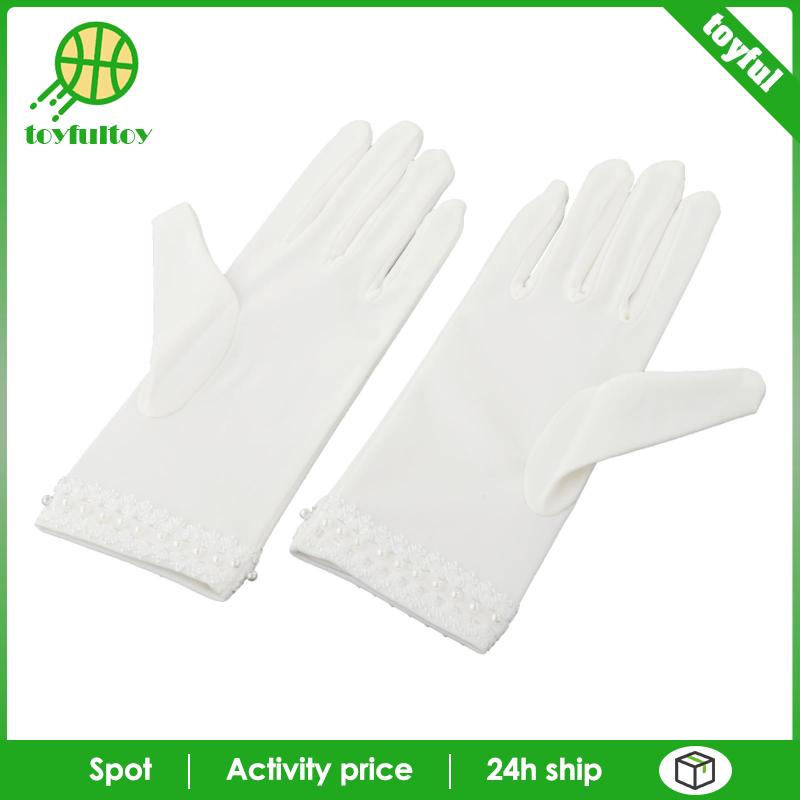 Găng Tay Satin Ngắn Toàn Diện Dành Cho Cô Dâu Trong Tiệc Cưới