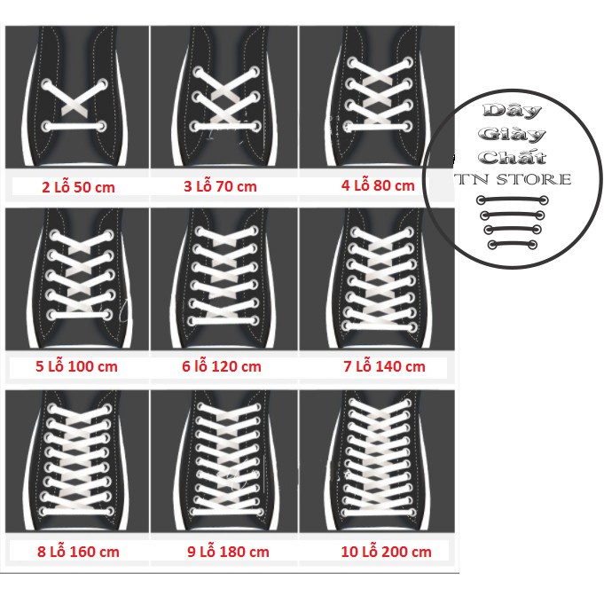 Dây giày thể thao sneaker giá rẻ chất lượng dày dặn