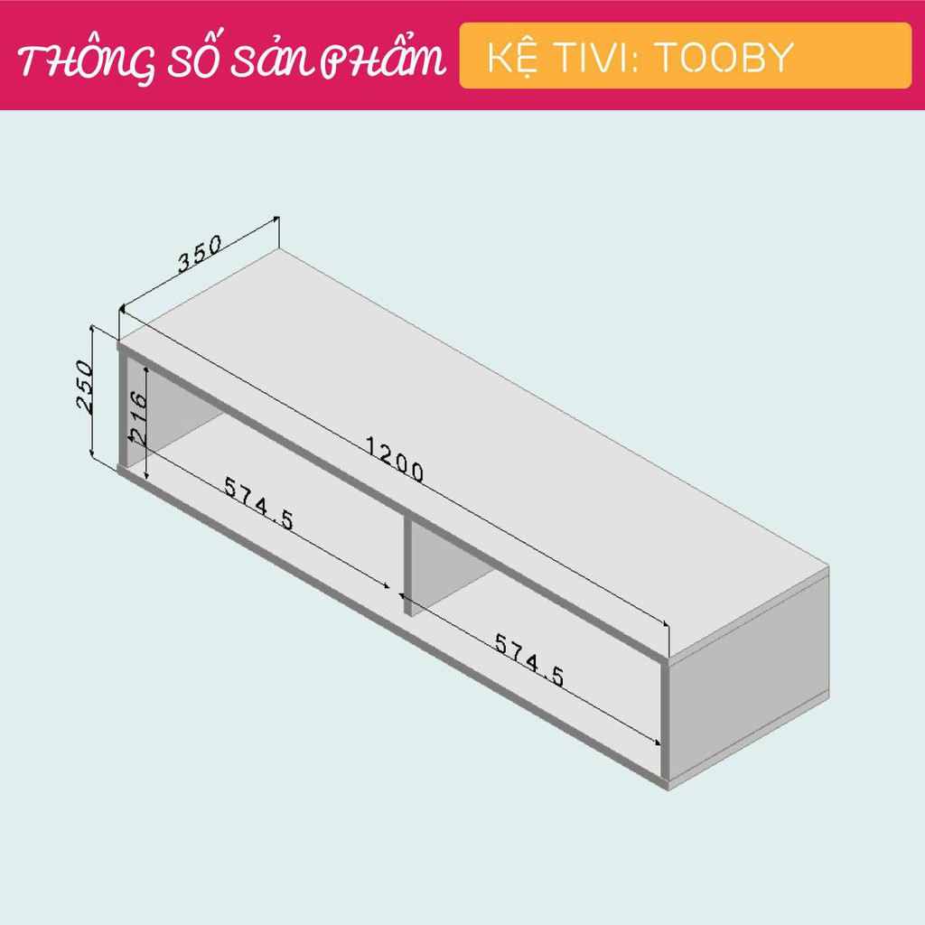 Kệ tivi gỗ hiện đại SMLIFE Tooby