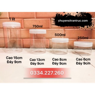 hũ nhựa PET đựng thực phẩm, hủ nhựa tròn trong suốt, hộp nhựa, keo nhựa đựng thực phẩm