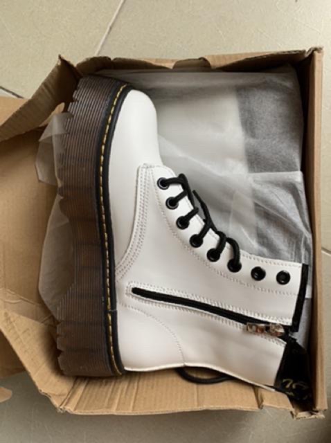 CLIP SHOP TỰ QUAY Boots cổ cao đế siêu cao nữ có khoá kéo đế đen