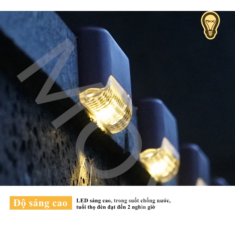 Đèn LED SOLAR chiếu sáng gắn bậc cầu thang sử dụng năng lượng mặt trời dùng trang trí Decor tiện dụng MOXI.