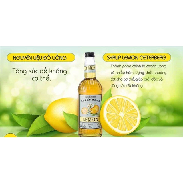 Syrup Osterberg Chanh Vàng/Lemon chai thủy tinh 750ml