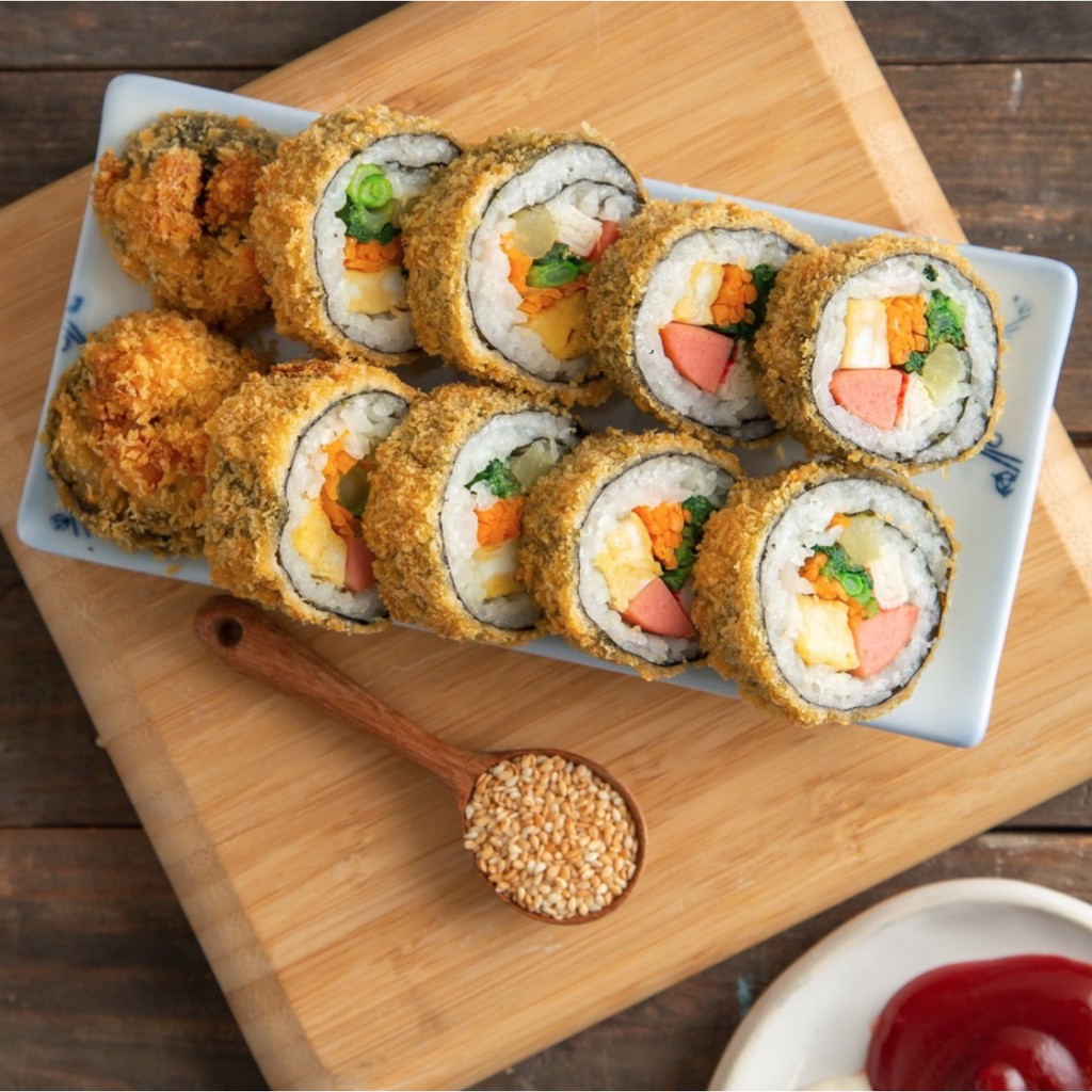[hcm - hỏa tốc] Kimbap chiên xù /cơm cuộn ngon Hà Nội hộp 5 thanh to