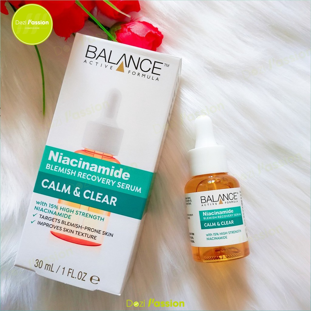 Tinh Chất Serum Balance Màu Xanh Lá, Ngừa Mụn, Mờ Thâm - Balance Active Formula Niacinamide 15% Blemish Recovery 30ml