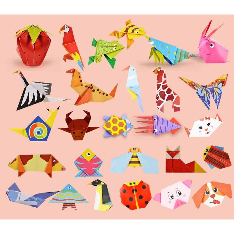 Bộ 54 Tờ Giấy 3D Họa Tiết Hoạt Hình Origami Cho Bé