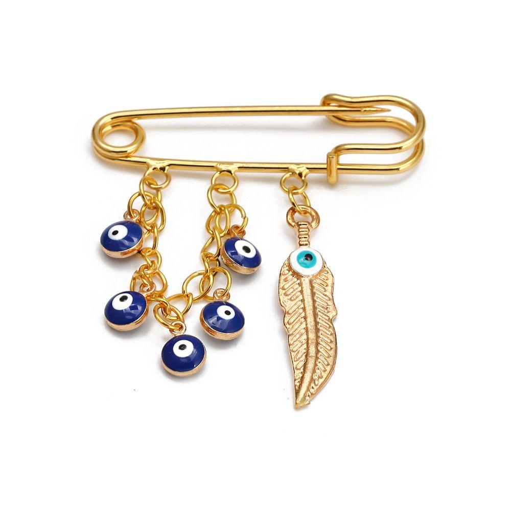 Ghim Cài Áo Hợp Kim Hình Hamsa Thổ Nhĩ Kỳ Màu Xanh Dương Trang Trí Túi X