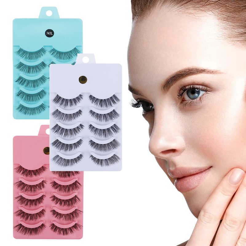 Bộ 5 Cặp Lông Mi Giả 3D Mềm Mại Tự Nhiên