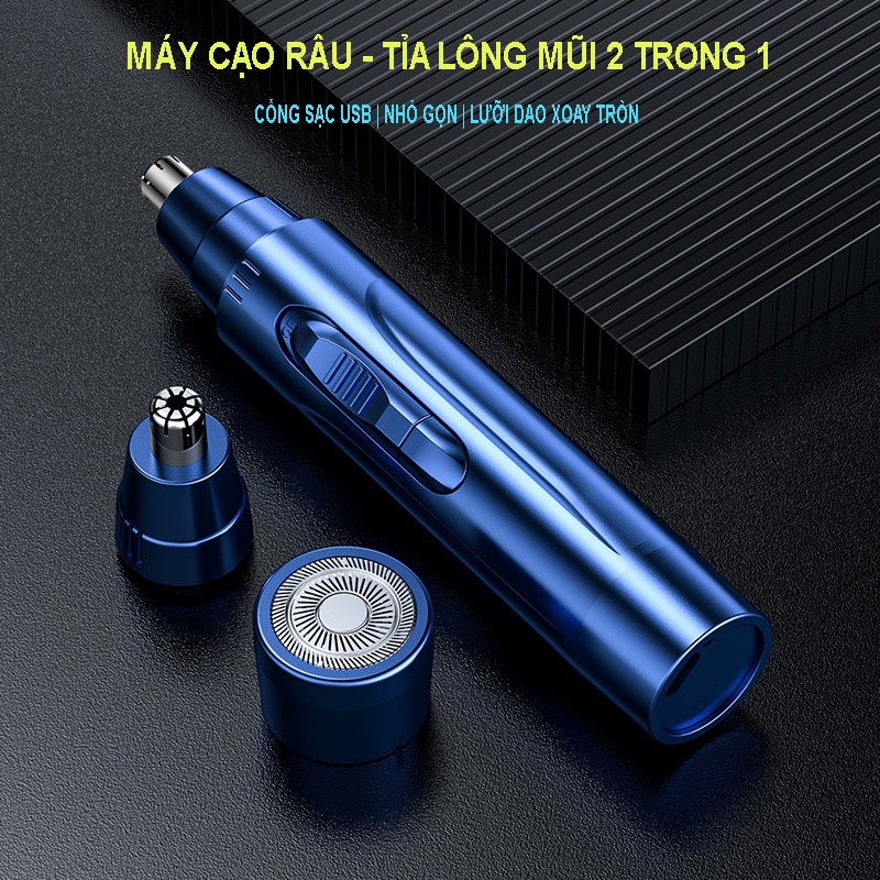 Máy cạo râu mini và cắt tỉa lông mũi  2 trong 1