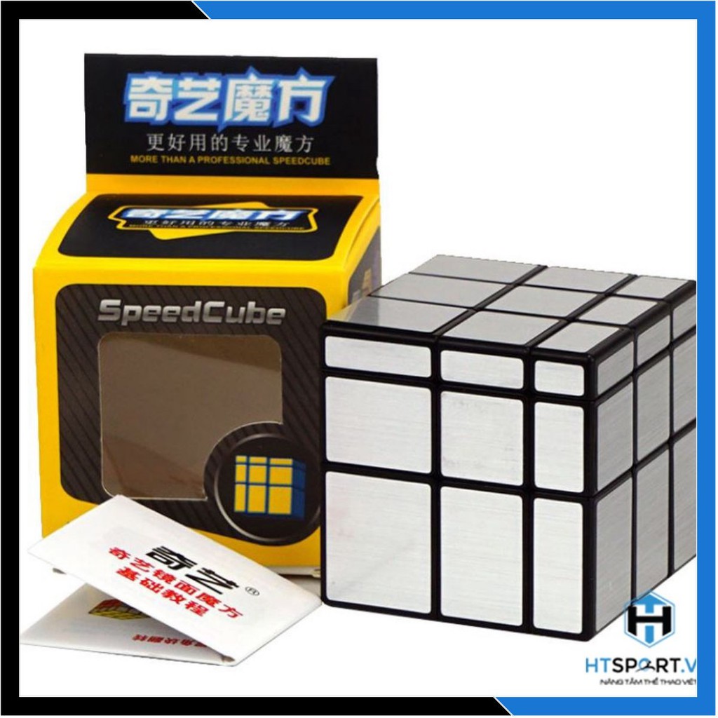 RuBik Tráng Gương Bạc, Rubik 3x3 Mirror Cube WiYi Lập Phương Viền Đen - Phát Triễn IQ Cao Cấp