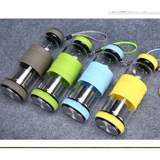 Bình đựng nước / pha trà thủy tinh 2 đầu 450ml