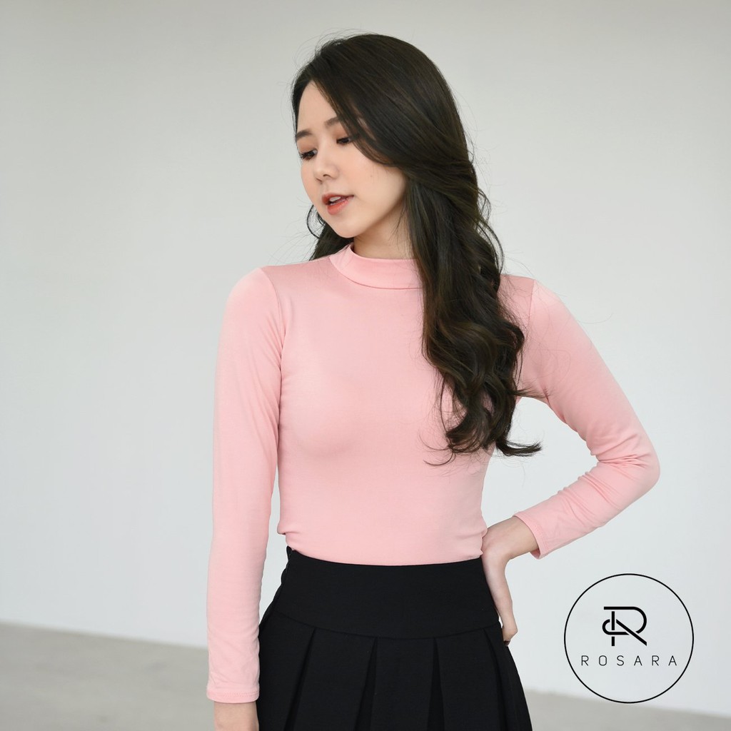 Áo thun giữ nhiệt 4 màu thời trang nữ Rosara AGN02