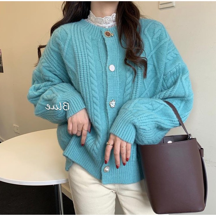 Áo Khoác Cardigan Dệt Kim Dáng Rộng Xinh Xắn Cho Nữ | BigBuy360 - bigbuy360.vn