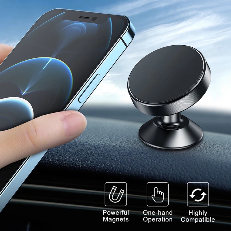 "360 ° Giá Đỡ Điện Thoại Từ Tính Tự Dính Trên Xe Hơi Tiện Dụng