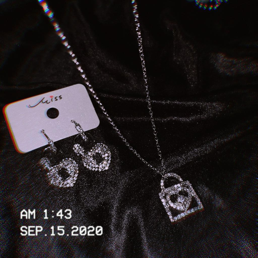 Dây Chuyền Mặt Hình Ổ Khóa Trái Tim 22685 Thời Trang Phong Cách Đơn Giản